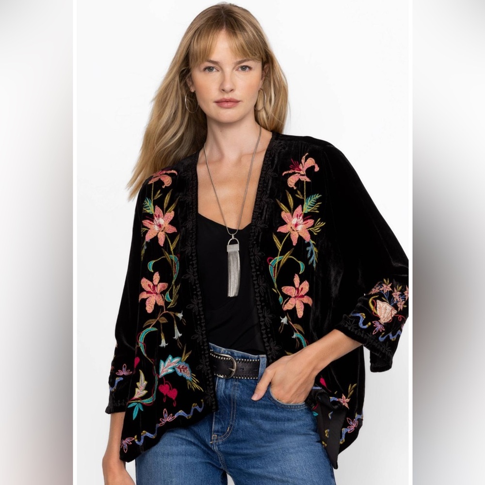 NWT JOHNNY WAS VELVET BOLERO